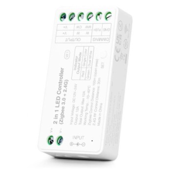 Controller Dimmer DUAL Monocolore/CCT ZIGBEE 3.0 - 12/24V...